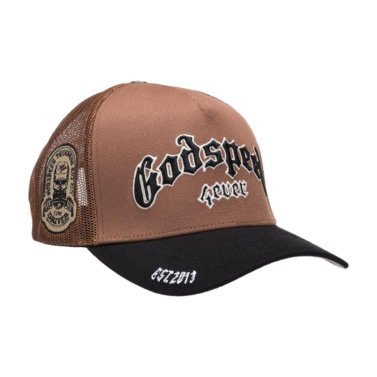 Godspeed Mens Forever Trucker Hat Black/Taupe