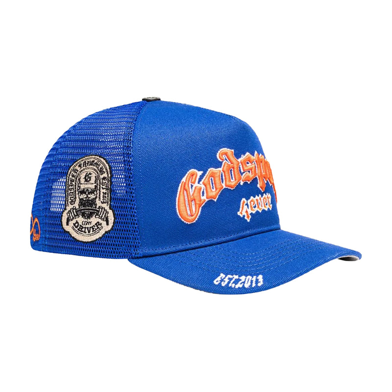 Godspeed Mens Forever Trucker Hat 4EVERHAT Blue/Orange