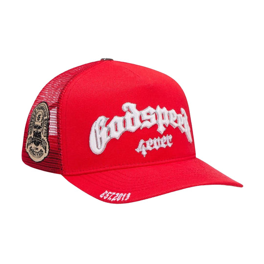 Godspeed Mens Forever Trucker Hat Cherry