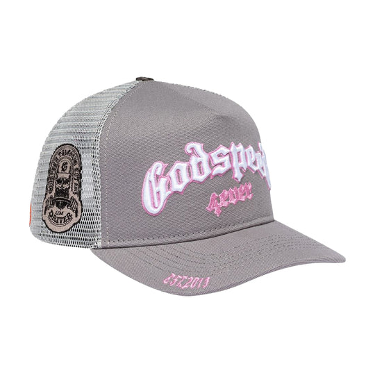 Godspeed Unisex Forever Trucker Hat Grey/Pink