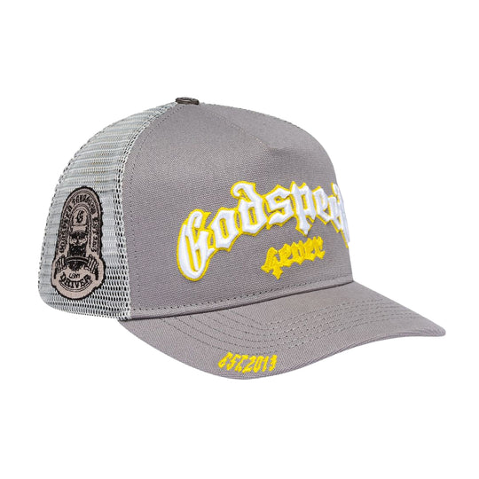 Godspeed Unisex Forever Trucker Hat Grey/Yellow