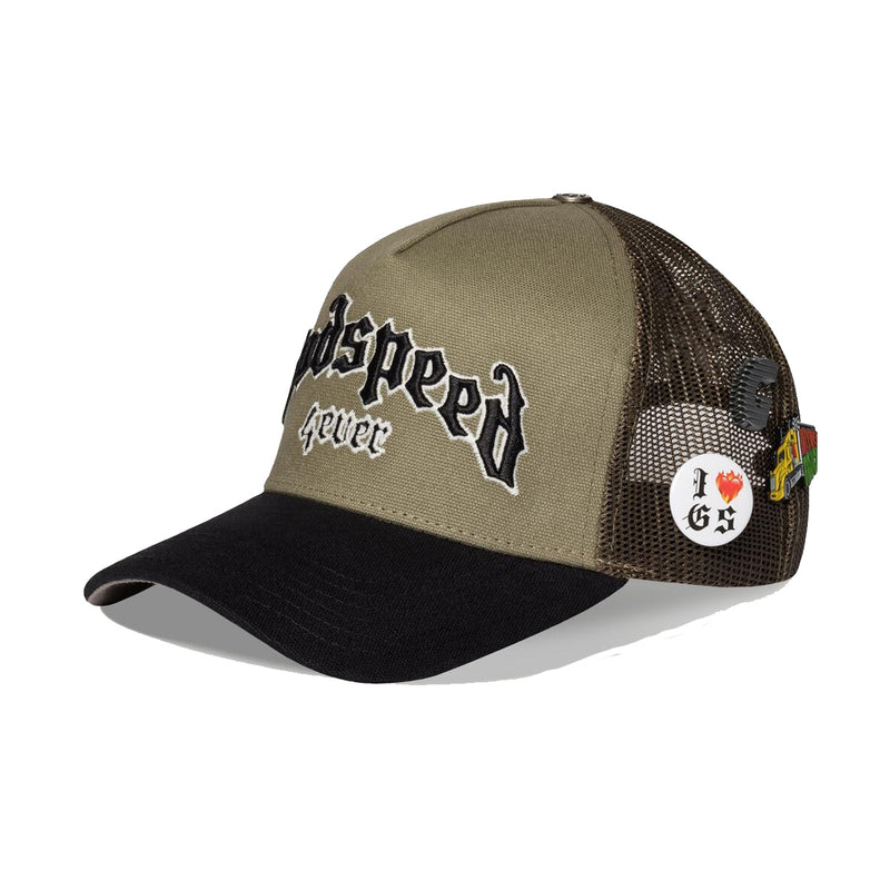 Godspeed Mens Forever Trucker Hat Olive/Black
