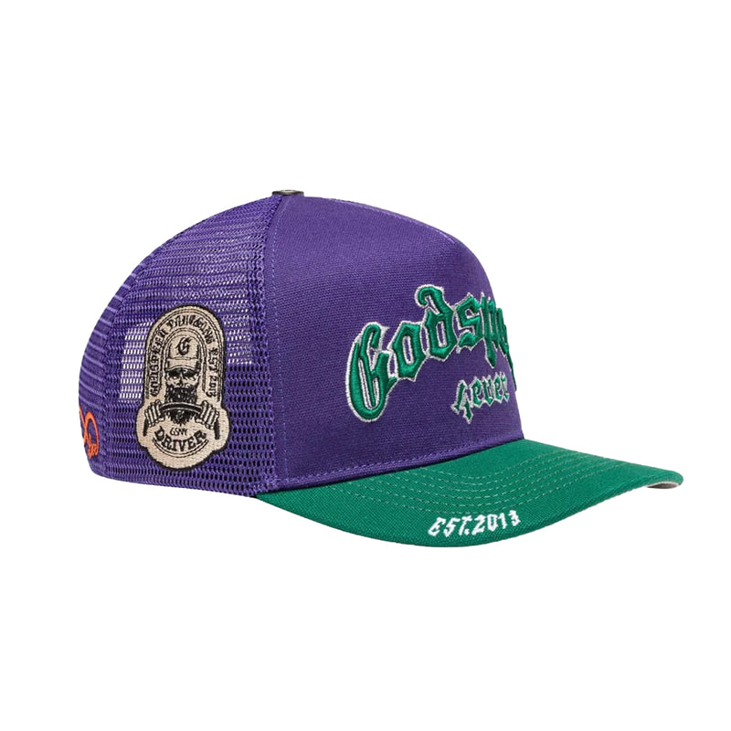 Godspeed Mens Forever Trucker Hat 4EVERHAT Purple/Green