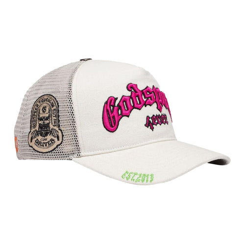 Godspeed Unisex Forever Trucker Hat White/Fuchsia