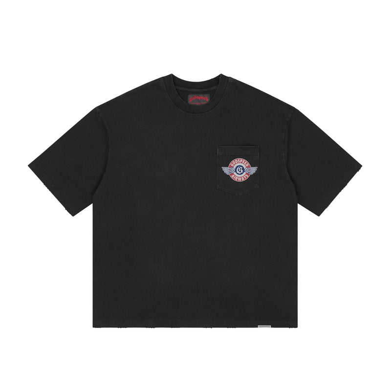 Godspeed Mens Air NYC Pocket Crew Neck T-Shirt Black