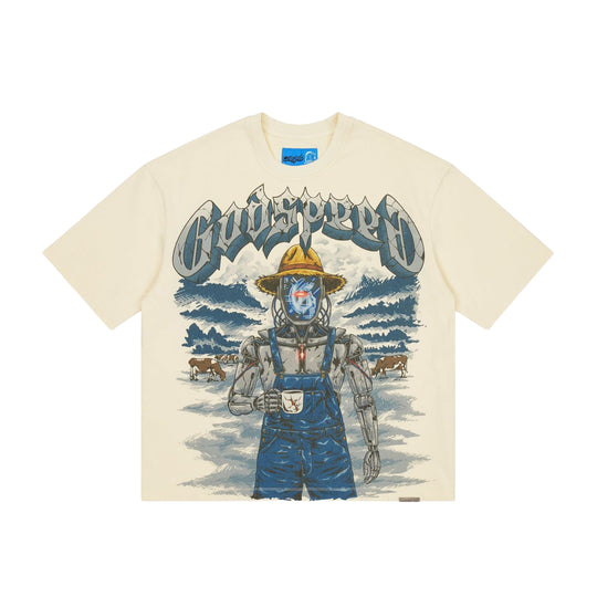 Godspeed Mens NextGen Aura Farm II Crew Neck T-Shirt Bone