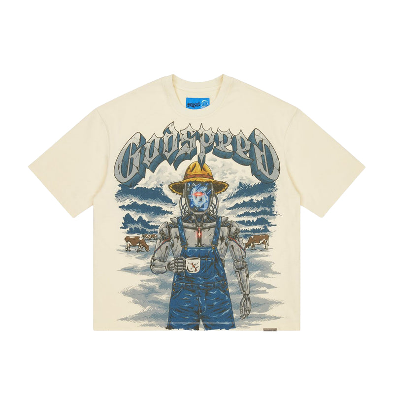 Godspeed Mens NextGen Aura Farm II Crew Neck T-Shirt Bone