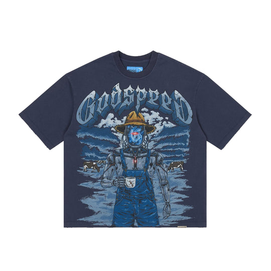 Godspeed Mens NextGen Aura Farm II Crew Neck T-Shirt Navy