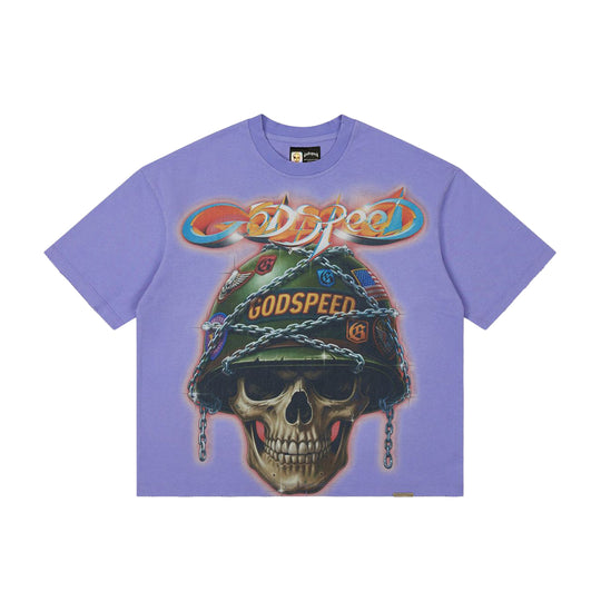 Godspeed Mens Badges Of Honor Crew Neck T-Shirt Lavender