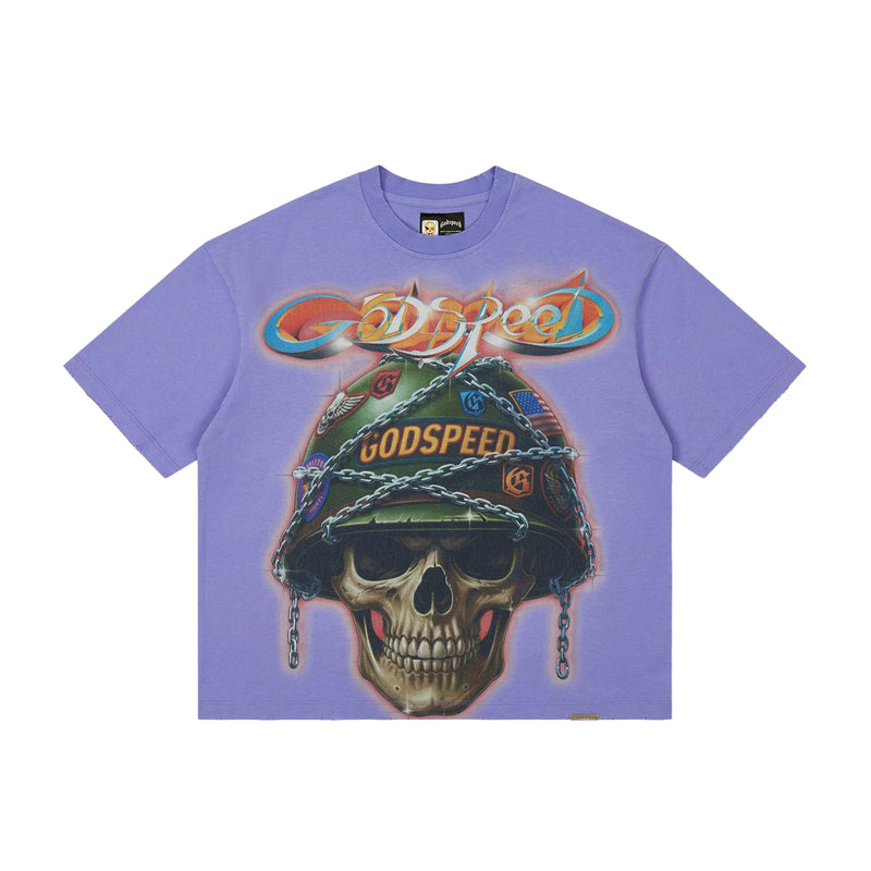 Godspeed Mens Badges Of Honor Crew Neck T-Shirt Lavender