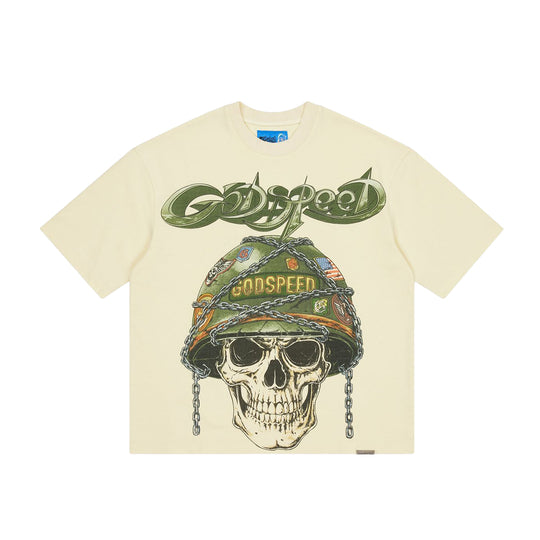 Godspeed Mens NextGen Badges of Honor II Crew Neck T-Shirt Bone