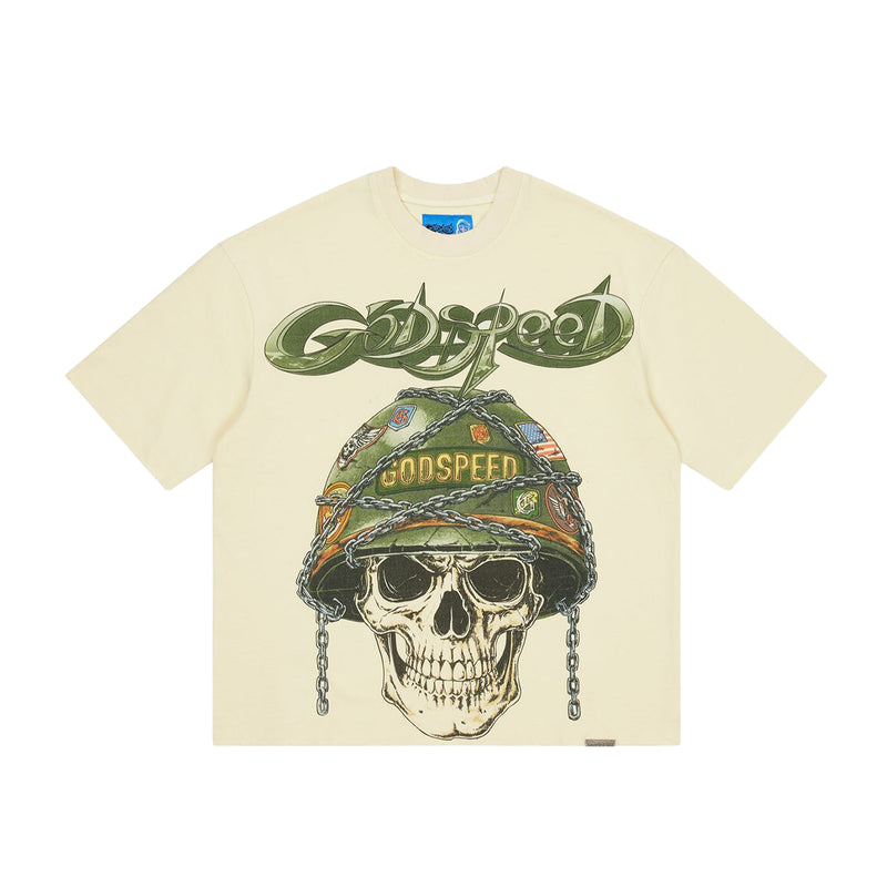 Godspeed Mens NextGen Badges of Honor II Crew Neck T-Shirt Bone