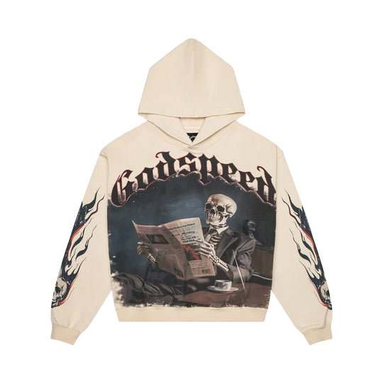 Godspeed Mens Black Monday Hoodie Bone