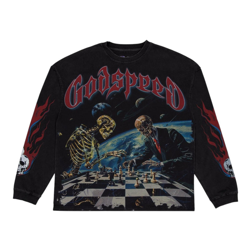 Godspeed Mens Checkmate Long Sleeve Shirt Black Wash