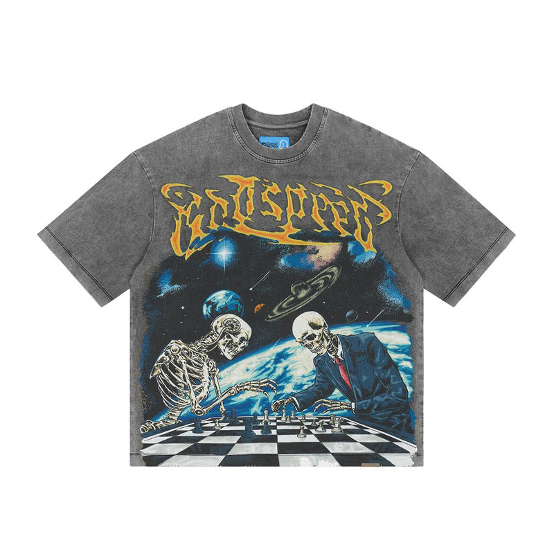 Godspeed Mens NextGen Checkmate II Crew Neck T-Shirt Grey Wash