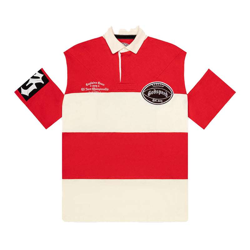 Godspeed Mens Classic Field Rugby Polo Shirt Red/White