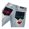 Godspeed Mens Flannel Rugby Relaxed Fit Jeans Denim