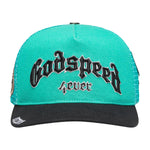 Godspeed Mens Forever Trucker Hat FOREVER Turquoise/Black