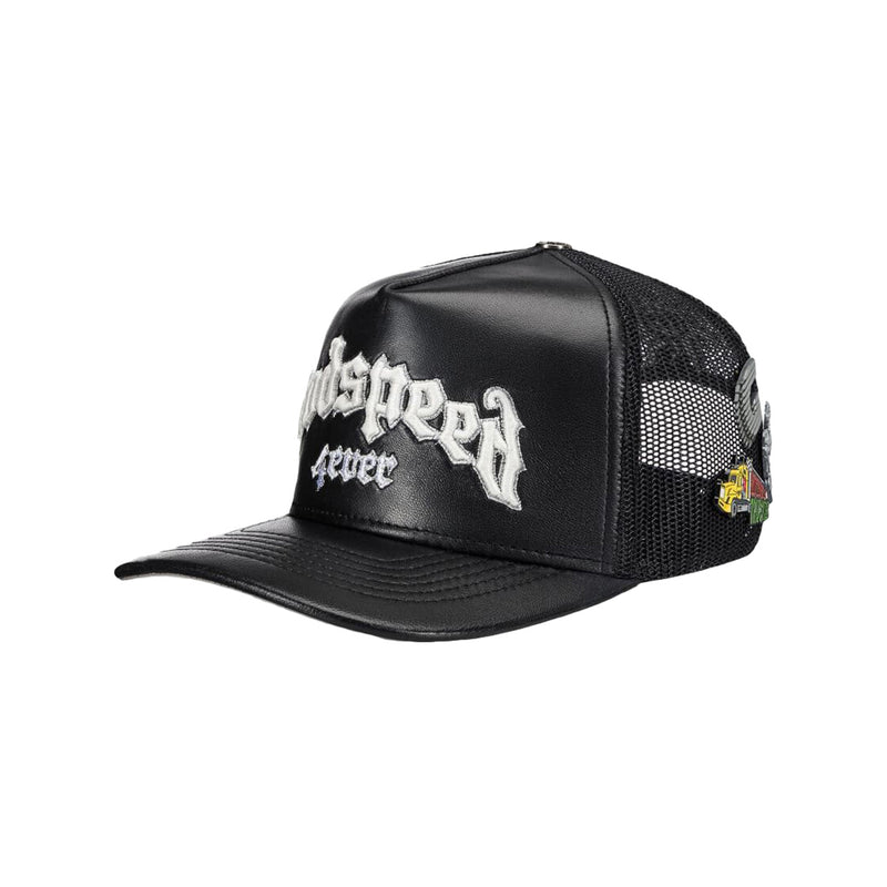 Godspeed Unisex Forever Premium Leather Trucker Hat Black- Premium