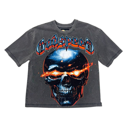 Godspeed Mens Galaxsee Crew Neck T-Shirt Grey Wash