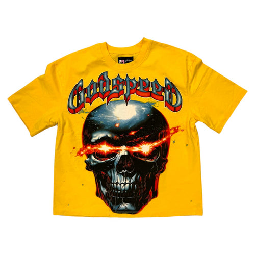 Godspeed Mens Galaxsee Crew Neck T-Shirt Yellow