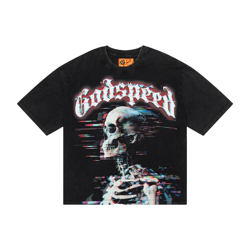 Godspeed Mens Glitchy Crew Neck T-Shirt Black | Premium