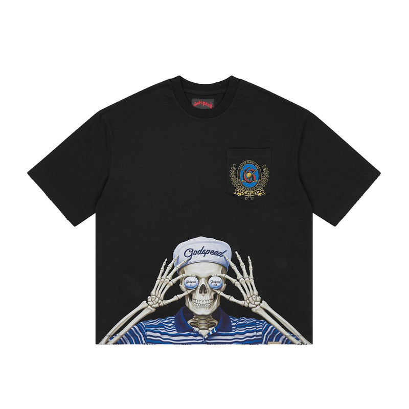 Godspeed Mens Golf Days Pocket Crew Neck T-Shirt Black