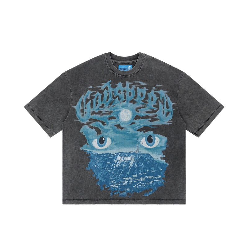 Godspeed Mens NextGen Hills Have Eyes II Crew Neck T-Shirt Grey Wash