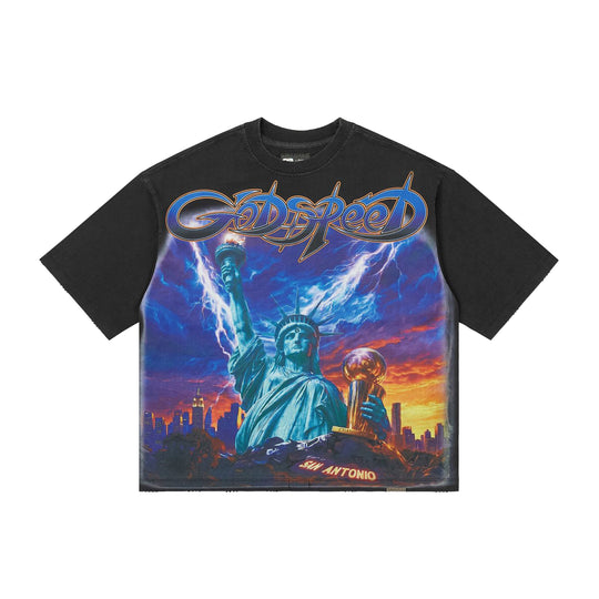 Godspeed Mens Liberty Reigns Crew Neck T-Shirt Black