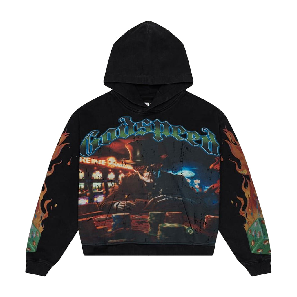 Godspeed Mens Life's A Gamble Hoodie Black Wash– Premium Lounge NY