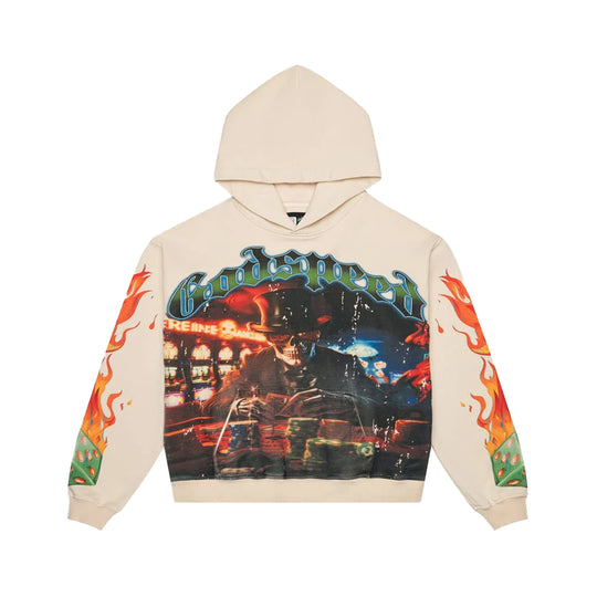 Godspeed Mens Life's A Gamble Hoodie Bone Wash