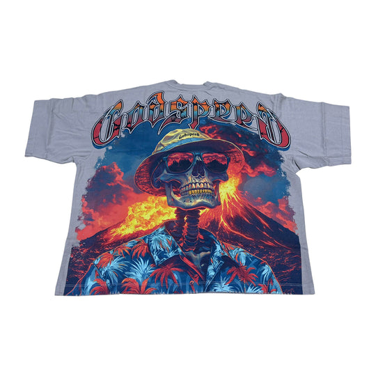 Godspeed Mens Natural Disaster Crew Neck T-Shirt Stone Wash