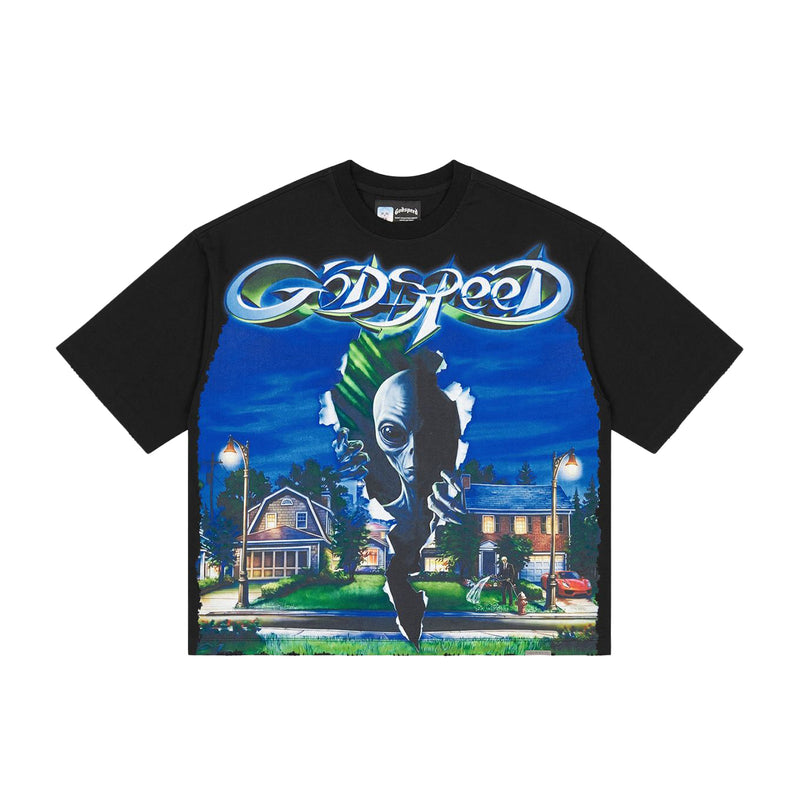 Godspeed Mens Neighborhood Watch Crew Neck T-Shirt Black