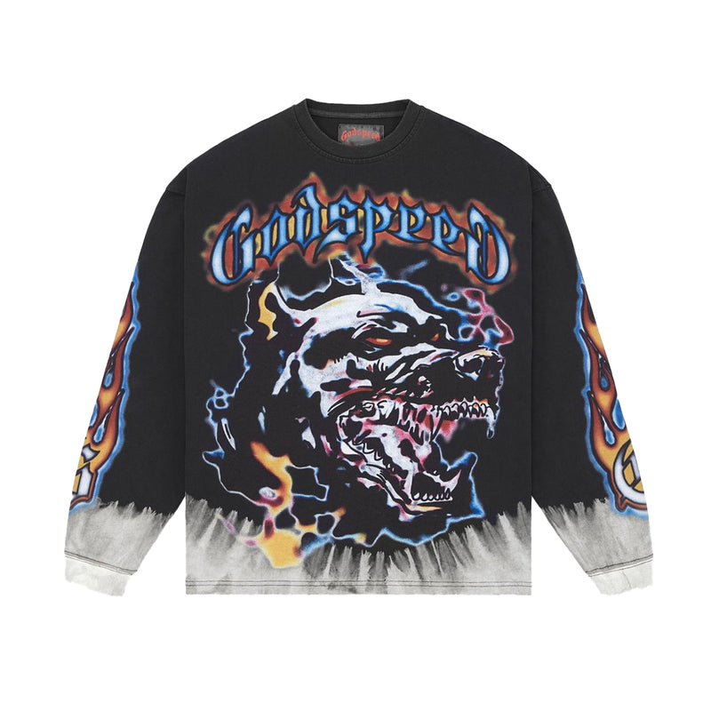 Godspeed Mens Off the Leash Long Sleeve Shirt Black Wash