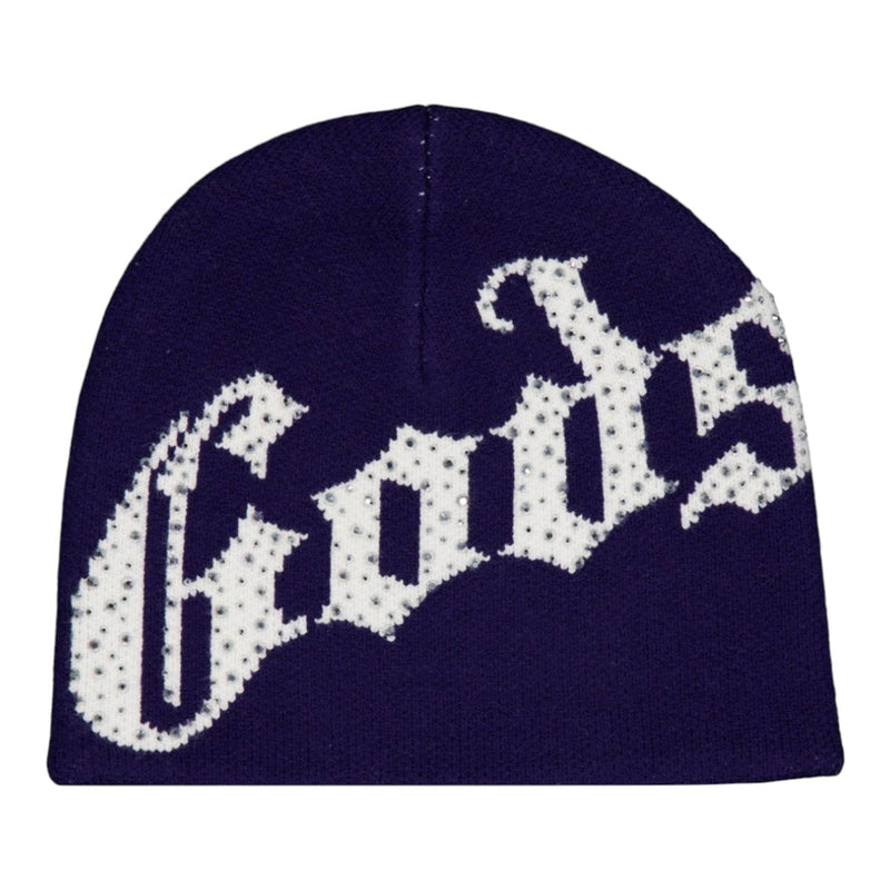Godspeed Unisex OG Logo Studded Beanie Navy/White– Premium Lounge NY