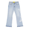 Godspeed Mens Og Logo  Straight Flare Jeans Printed Blue