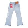 Godspeed Mens Og Logo  Straight Flare Jeans Printed Blue