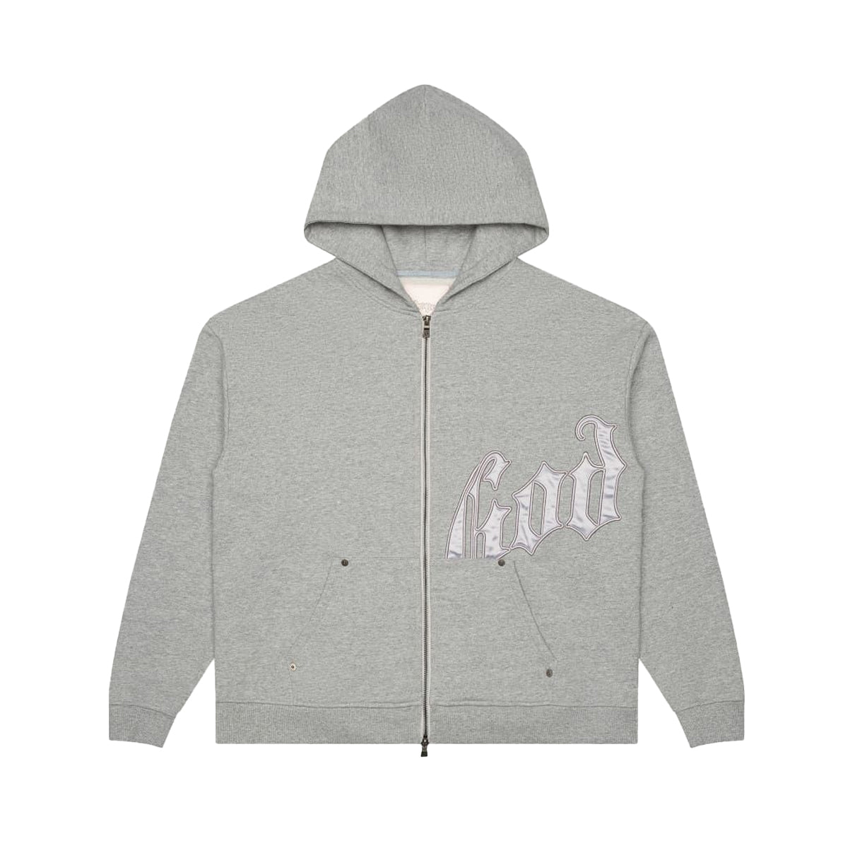 Godspeed Mens OG Logo Hoodie Grey/Silver Satin Premium Lounge NY