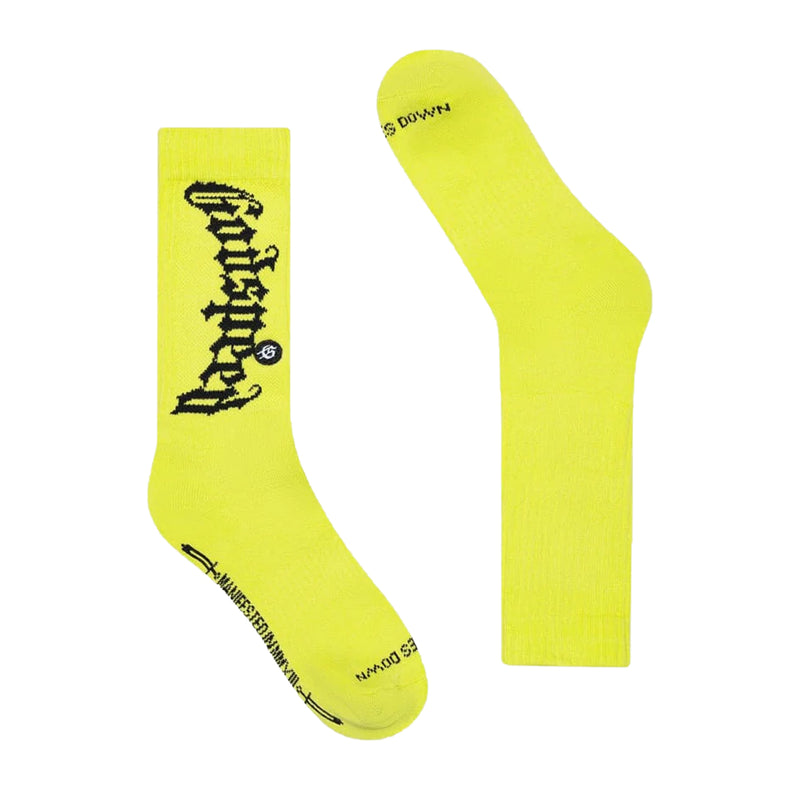Godspeed Mens OG Logo Socks Neon Yellow