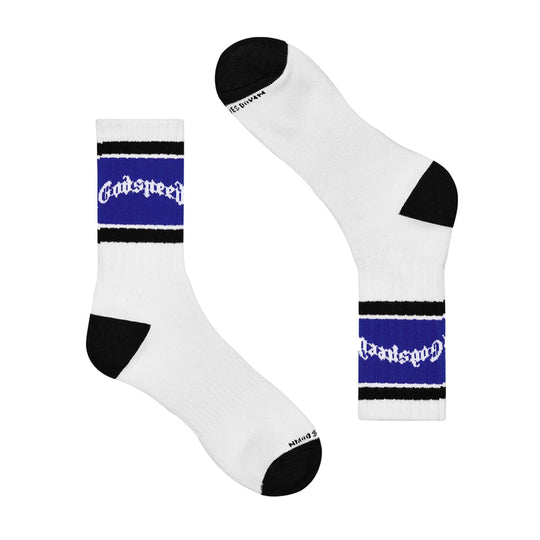 Godspeed Unisex Og Logo Striped Socks White/Blue