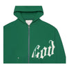 Godspeed Mens OG Logo V2 Zip Up Hoodie Green/White