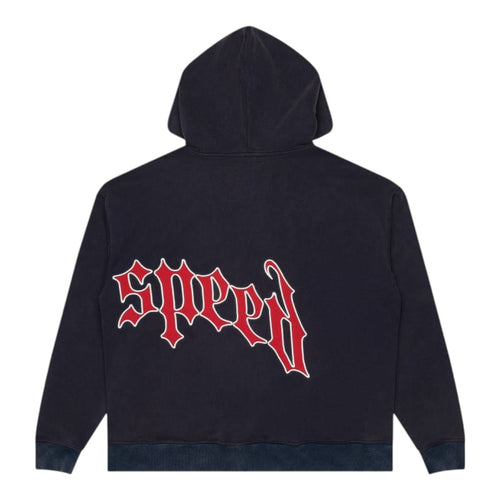 Godspeed Mens OG Logo V2 Zip Up Hoodie Navy/Red