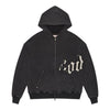 Godspeed Mens OG Logo V2 Boom Zip Up Hoodie Black Washed