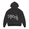 Godspeed Mens OG Logo V2 Boom Zip Up Hoodie Black Washed