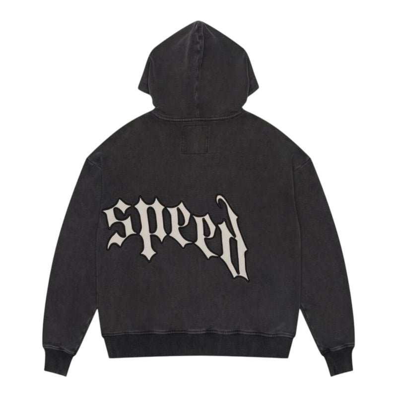 Godspeed Mens OG Logo V2 Boom Zip Up Hoodie Black Washed– Premium