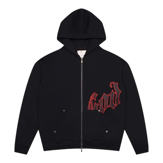 Godspeed Mens OG Logo V2 Boom Zip Up Hoodie Blk/Red