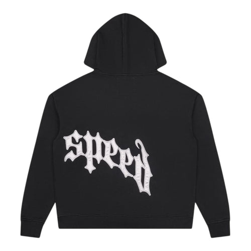 Godspeed Mens OG Logo V2 Boom Zip Up Hoodie Black/Silver Satin