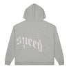 Godspeed Mens OG Logo V2 Boom Zip Up Hoodie Grey/Silver Satin