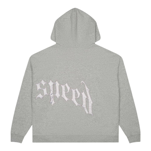 Godspeed Mens OG Logo V2 Boom Zip Up Hoodie Grey/Silver Satin