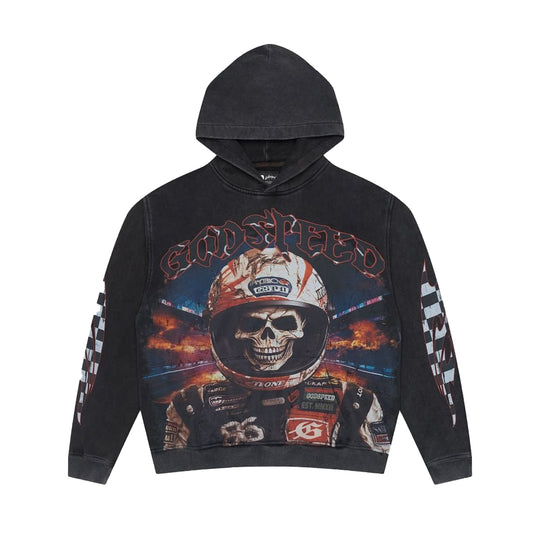 Godspeed Mens Racer Goldie Hoodie Black Wash